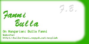 fanni bulla business card